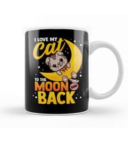 Cute I Love My Cat To The Moon And Back Kupa Bardak Porselen