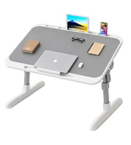 Sunup SN-29698 Çok Fonksiyonlu Katlanabilir Yatak Koltuk Laptop Masası Yükseklik Ve Açı Ayarlı Gri 60X40cm
