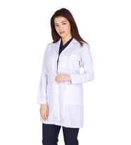 Kadın Doktor Öğretmen Önlüğü Laboratuvar Eczacı Hemşire Dizüstü Önlük Klasik Yak (Beyaz)