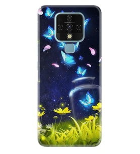 Tecno Camon 16 18P Pova Pova 3 Pova Neo Kılıf Desemli Silikon Neon Butterflys 1309