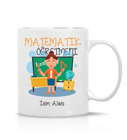 Matematik Öğretmeni Tasarım İsim Yazılı Hediye Çay Kahve Kupa Bardak-Öğretmenler6