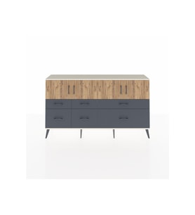 Arges Konsol 4 Raflı 6 Çekmeceli 4 Kapaklı 176x30x99 Aytaşı-Çam/Antrasit