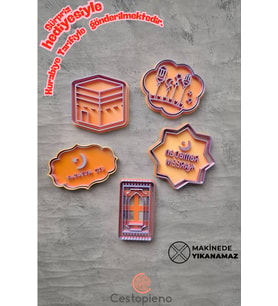 Ramazan Temalı 5'li Kurabiye Kalıbı Set, Renkli ve Şık Tasarım