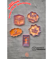 Ramazan Temalı 5'li Kurabiye Kalıbı Set, Renkli ve Şık Tasarım