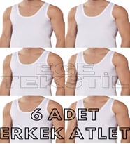 Ekonomik Pamuklu Erkek Beyaz Atlet 6 Adet