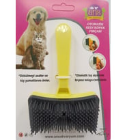Kedi Köpek Tuşlu Otomatik Tüy Toplayıcı Tarak Sarı (Mavi)