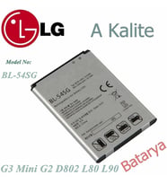 LG  Uyumlu G3 Mini G2 D802 L80 L90 A Kalite BL-54SG Batarya