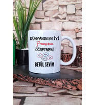 Dünyanın En İyi Fransızca Öğretmeni Baskılı Kişiye Özel Öğretmenler Günü Kupa Bardak