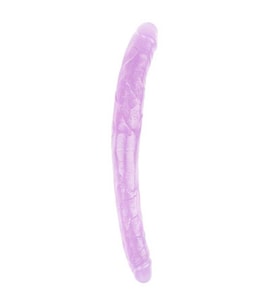 Hi-Rubber Şeffaf Jel Çift Taraflı Dildo - 45cm Mor