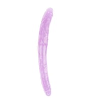 Hi-Rubber Şeffaf Jel Çift Taraflı Dildo - 45cm Mor