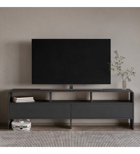 İnarch Dizayn Onda 2 Kapaklı TV Sehpası - 160 cm Modern Depolama Üniteli TV Konsolu