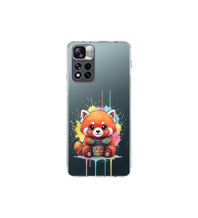 Xiaomi Redmi Note 11 Pro Plus 5G ile Uyumlu Splash Tilki Tasarımlı Şeffaf Silikon Kılıf