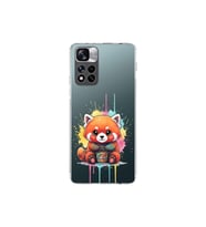 Xiaomi Redmi Note 11 Pro Plus 5G ile Uyumlu Splash Tilki Tasarımlı Şeffaf Silikon Kılıf