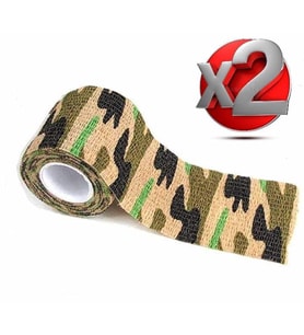 2 Adet Kamuflaj Bant 5cm x4,5Mt Su Geçirmez Elastik Bandaj-No:6