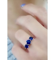 Sky Diamond Blue Creative Sapphire 925ayar Gümüş Tria Yüzük