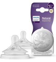 Philips Avent Natural Response 2'li Biberon Emziği, 2 Numara, 0 Ay+ (Çok Renkli)
