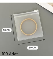 10x10 cm Fermuarlı Buzlu Şeffaf Poşet - Takı, İlaç, Düğme & Aksesuar Düzenleyici Fermuarlı 100 Adet