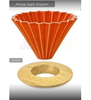 Ahşap Kahve Demleme Standı Dripper Turuncu