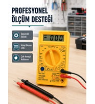 Dijital Multimetre Ölçü Aleti Ac Dc Ölçüm Ve Lcd Ekranlı Yeni Nesil