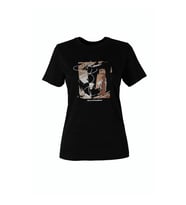 Trender 26YL71595006 Siyah Kadın T-Shirt Sonbahar Baskı