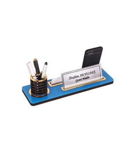 Çok Amaçlı Kullanılan Ahşap Modern Masa İsimlik Ofis Dekoru (Vişne)