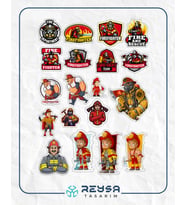 İtfaiyeci Sticker Set 3 20 Parça Telefon, Tablet, Defter, Laptop Sticker
