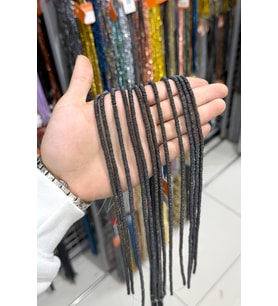 Hematit Taşı Rondela Kesim Mat Siyah 4x1mm Doğal Taş Dizi