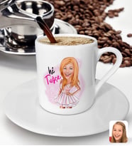 Bk Gift Kişiye Özel Barbie Karikatürlü Türk Kahvesi Fincanı-2, Barbie Filmi, Barbie Hediyelik Eşya, Arkadaşa Hediye