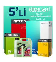 Filtron Jeep Compass 2.0 Dizel Filtre Bakım Seti Liqui Moly Motor Yağlı (2006-2010) 5 Li