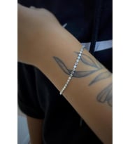 Gümüş italy yassı toplu zincir bileklik uc5623e1