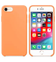Apple iPhone SE 2020 Altı Açık Liquit Lansman Silikon Kehribar Turuncusu