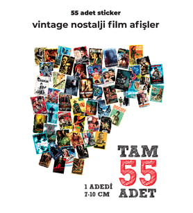 55 ADET VINTAGE NOSTALJİ FİLM ETİKET - YÜKSEK KALİTE sticker