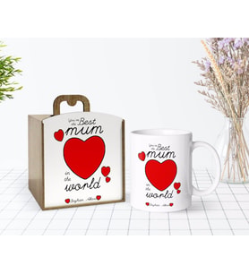 BK Gift Kişiye Özel Ahşap Kutuda Anneler Günü Temalı Dünyanın En İyi Annesi Tasarımlı Beyaz Kupa Bardak-12