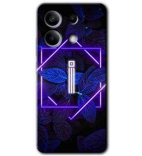 Redmi Note 13 Pro 5G Kılıf HD Desen Baskılı Kılıf - Dark Neon Yaprak İ Harfi
