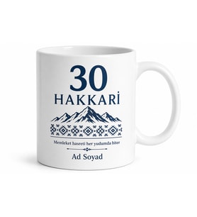 Hakkari Memleket Plakalı Hediyelik Kupa Bardak 30 Plaka Hatıra Hediye