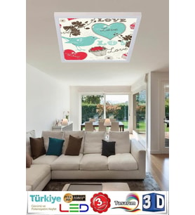 Uv Baskılı Led Panel Tavan 60watt Led Aydınlatma Hd Avize 60cmx60cm Modern Çerçeveli Avize