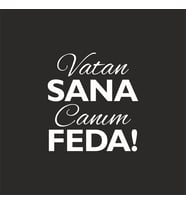 Vatan Sana Canım Feda Sticker17x17 Cm Beyaz