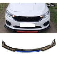 Fiat Egea Tipo Mavi Renkli Şeritli Dilli Ön Lip 4 Prç Parlak Siyah ABS