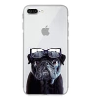 PrintiFy iPhone 7 Plus ile Uyumlu Köpek 3 Kamera Korumalı Şeffaf Kılıf
