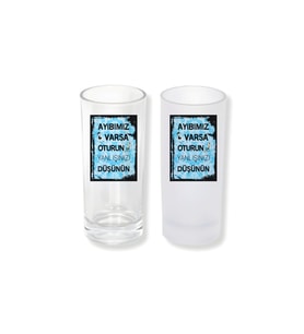 Ghostbastır Design Yanlışı Düşün Buzlu / Buzsuz Seçenekli Rakı Bardağı – 1 Adet Şık Sunum Bardağı 095