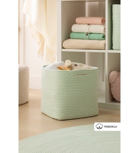 Pamuklu Kırçıllı Dolap İçi Çamaşır ve Oyuncak Organizer 30x30x30