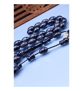 8x12 mm Siyah Simli Katalin Tesbih - Enes Abdo Usta İmzalı Tespih