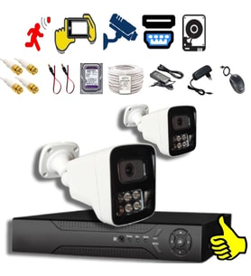 XMPro 2 KAMERALI 6 WARM LEDLİ 5MP 3.6 SONY LENS GECE RENKLİ GÖSTEREN METAL KASA GÜVENLİK KAMERA SETİ