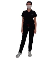 Likralı Doktor Hemşire Lacivert Forma V Yaka Üniforma Takım 4804