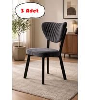 3 Adet Elma Sandalye Modern Kadife Kapitone Sırtlı Mutfak Yemek Odası Balkon Kafe Sandalyesi 85 Cm