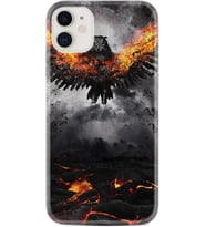 Apple iPhone 11 12 13 Mini Kılıf Desemli Silikon Ateş Kartalı 1766