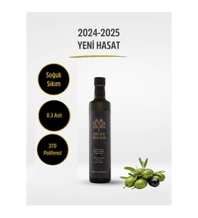 0,3 Asit , Yeni Hasat ,370 Polifenol Soğuk Sıkım Natürel Sızma Zeytinyağı 500 ml