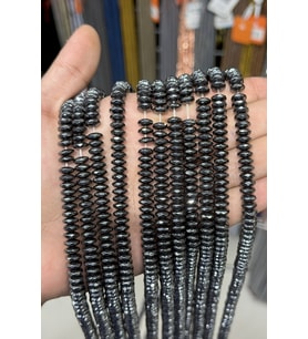 Hematit Taşı Fasetli Kesim Parlak Füme 8x3mm Doğal Taş Dizi