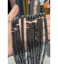 Hematit Taşı Fasetli Kesim Parlak Füme 8x3mm Doğal Taş Dizi