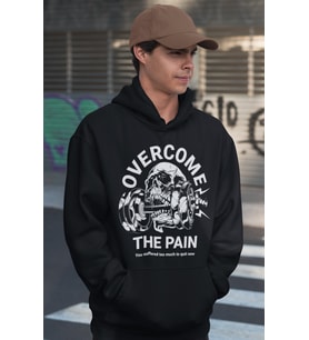 Overcome The Pain Bodybuilding Fitness Baskılı Unisex Oversize Gym Sporcu Hoodie